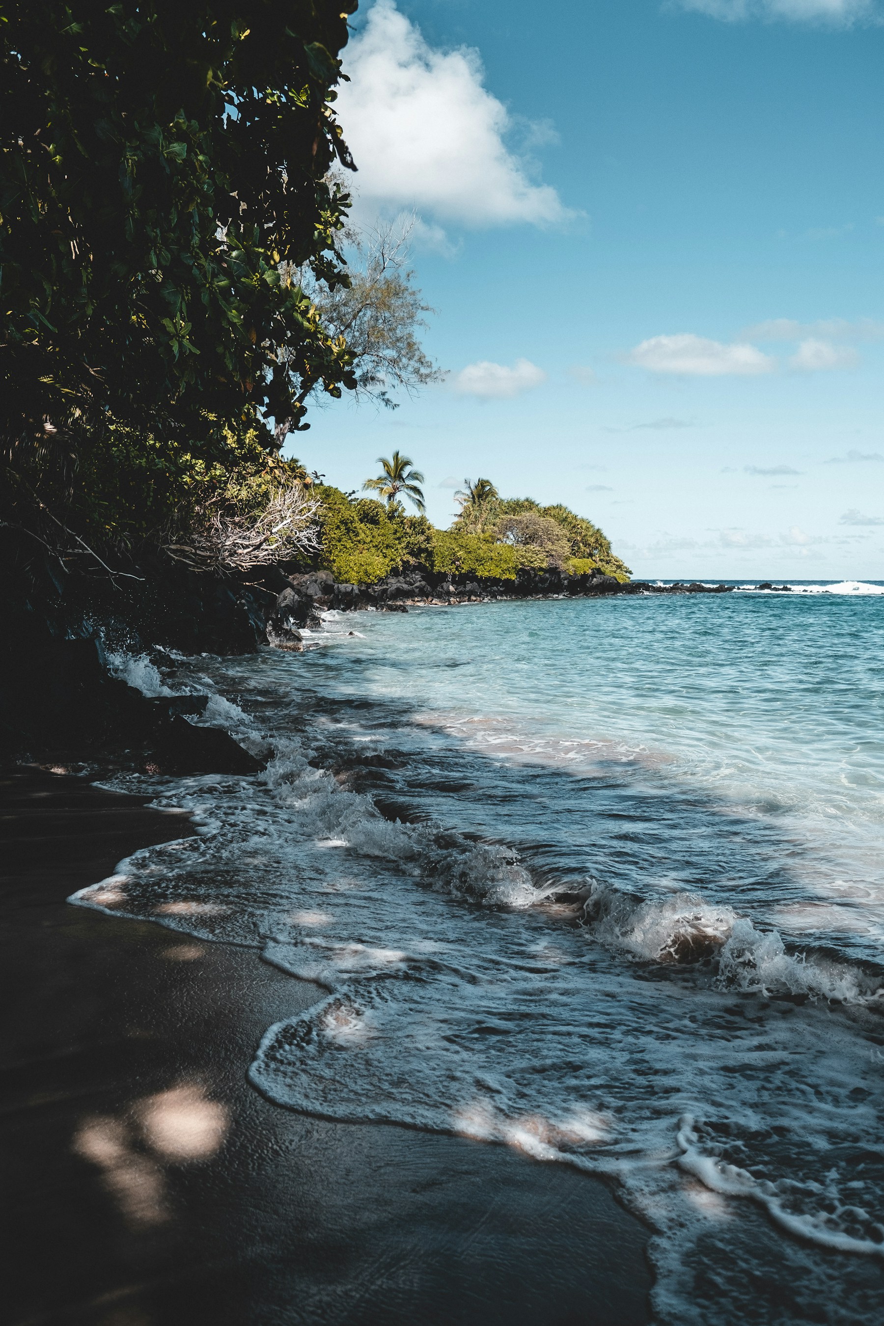 Maui coastline and the Pacific Ocean. Stock landscape photograph.